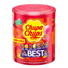 Chupa Chups Best of Lutscher-Dose, enthält 50 Lollis in 7 Geschmacksrichtungen