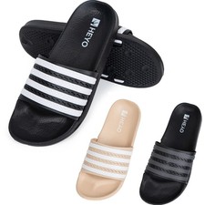 Herren Badelatschen Damen Badeschuhe Hauschuhe Pantoletten Badeschlappen