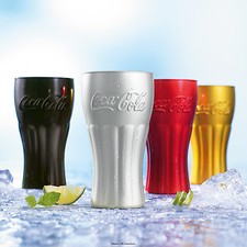 Coca Cola Glas 0,3l 37cl farbig rot silber schwarz gold grün Gläser Edition