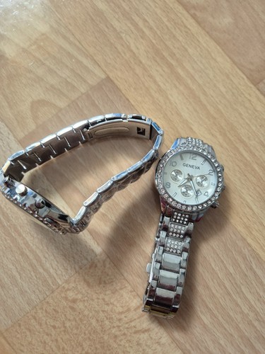 Damen armbanduhr silber strass - silber,