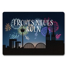 Frohes Neues Köln Fußmatte in 35x50 cm ohne Rand