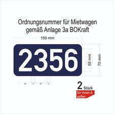 Ordnungsnummer für Taxi