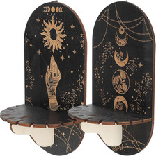 2er Set Hexen Deko Holz Regal