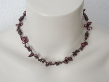 Kette Collier Granat+Perlen