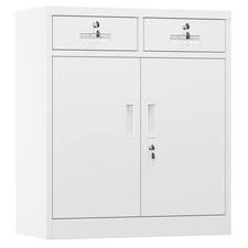 Metallschrank 92x40x80cm mit 2 Schubladen Büroschrank Lagerung Stahl