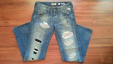 Replay Damen Jeans Swenfani Größe W26 L30 Vintage Look m. Dirt Effekt und Löcher