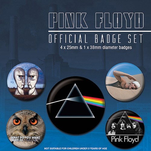 Pink floyd buttonset badges - pink,
