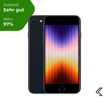 Apple iPhone SE (2022) 64GB Mitternacht, Sehr gut, 24 Monate Garantie - 97% Akk.