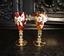 2 x Likörglas Bohemia Emaille