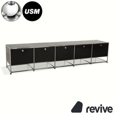 USM Haller Metall Chrom Glas Sideboard Schwarz Anthrazitgrau