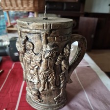 Antike Reliefkerze Bierhumpen Bierkrug 