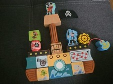 Bauklötze Holz Piratenschiff
