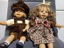 2 Puppen 40cm PVC Geschwister