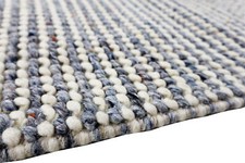 Teppich Noa Handwebteppich 160x230 cm 100% Wolle Rug Handgewebt creme grau