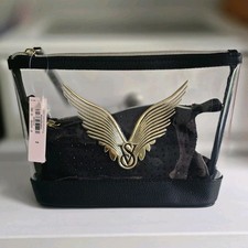 Victoria's Secret Fashion Show 2025 Kosmetiktasche Wings VS Schwarz Leder 