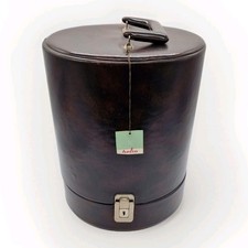 Helia ☆ Runder Vintage ☆ Hut / Perückenkoffer ☆ mit Schlüssel und Kopf ☆ Neuwert