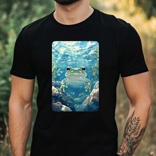 Herren T-Shirt Frosch schwimmt