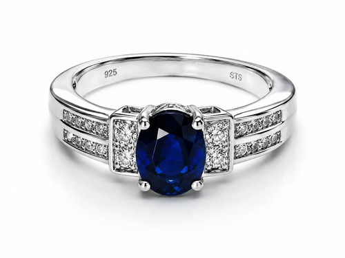 Damen feiner blauer - , saphir