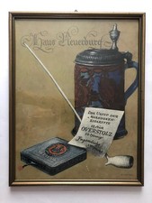 Schild OVERSTOLZ Haus Neuerburg Zigaretten Tabak um 1925 Kissner