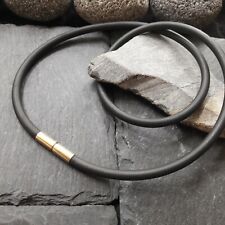 4 mm Kautschukkette - wahlweise mit 333er oder 585er Gelbgold Bajonettverschluss