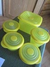 Tupperware 5 Bungee´s gelb: 300ml;  800ml;  2,6l und  2 x 500ml