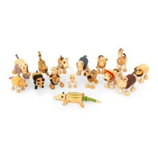 AFH Große Holztiere Bauernhof und Zoo | Set | Tierset | Spielset | Holz