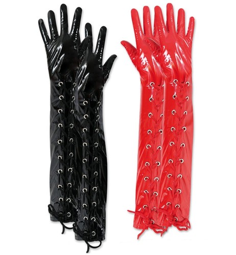 Handschuhe aus lack lang mit - handschuhe,