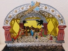 Alte Zinn Krippe 3 D  Babette Schweizer Handarbeit Dreikönigskrippe. Top Zustand