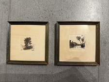 2 Stück handkolorierte