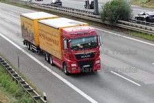 LKW Foto MAN TGX Deichsel Anhänger Deutschland rot WEYERMANN MALZ; DIE SE #l4yg