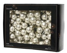 144 Glaskugeln am Draht 2,5cm Weihnachtskugeln Spiegelbeeren matt - kleine Dekok