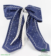 Bürgel Textilkunst Schleife Dekoschleife Blau Weiß Deko Landhausstil Bauernhaus