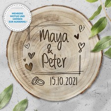 Personalisierte Holzscheibe
