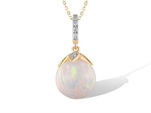 585 goldkette diamant opal - diamant,