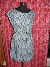 ? Wunderschönes Kleid Armedangels hellgrün graues Federmuster XL gefüttert