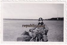 Foto Soldat Krad mit Beiwagen, Tarnbeleuchtung April 1941 (A5)