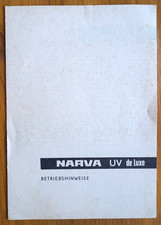 " NARVA - Strahler  UV de Luxe " ,  Beschreibung, VEB NARVA Berlin , 1970