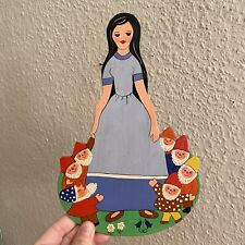 Schneewittchen mit allen 7 Zwergen 60er Kurt Süß Ostalgie Deko Märchen-Holzbild