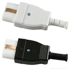 Heißgerätestecker 3pol Gerätestecker weiß schwarz +Keramikeinsatz für Heizgeräte