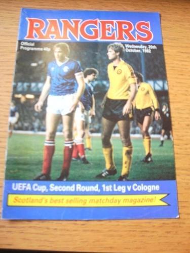 1982 rangers v köln - 20.10.1982,
