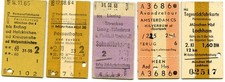5 Edmondsonsche Pappfahrkarten DB/NS/ÖBB (1964 - 68) (FK 283)