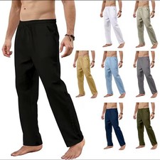 Herren leinen baumwollhose - herren,