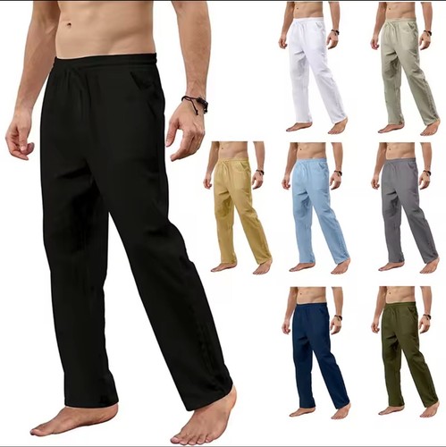 Herren leinen baumwollhose - herren,