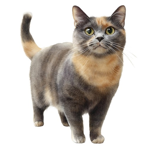 10x sticker schildpatt - sticker, katze