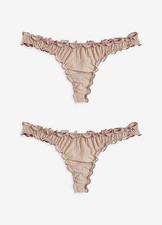 2 er Pack String Gr. 36/38 Rosenholz DamenSlip Unterwäsche Panty Neu*