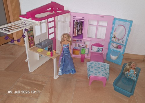 Barbiehaus klappbar mit - barbiehaus,