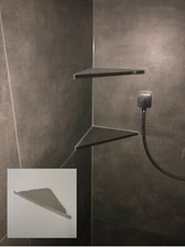 Befliesbare Duschablage - Edelstahl 1.4301 gebürstet -  240 mm Kantenlänge