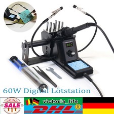 Digitale Lötstation Lötkolben Heißluft Rework Station Entlötstation+5 Lötspitzen