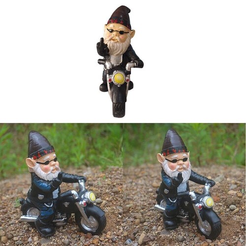 Gartenzwerg auf motorrad zwerg - gartenzwerg,