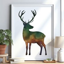 Hirsch Wald v2 Schablone Malen